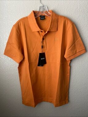 BOSS Hugo Boss Polo Shirt Mens Slim Fit  Logo Casual Large color: Reid F